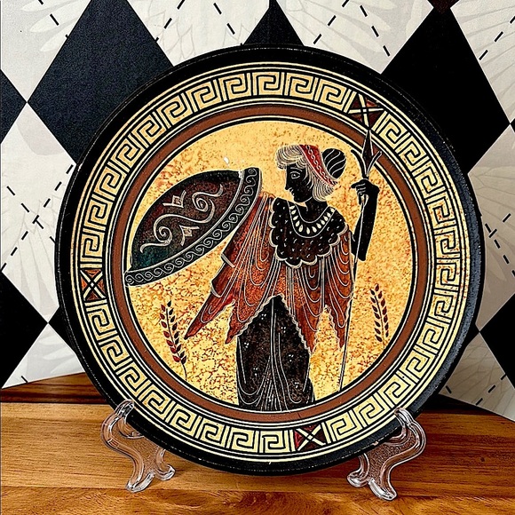 Greek Pottery Warrior Goddess Motif | Vintage Classical Replica - Picture 4 of 7